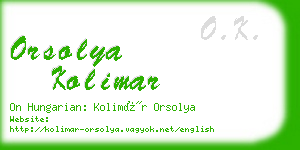 orsolya kolimar business card